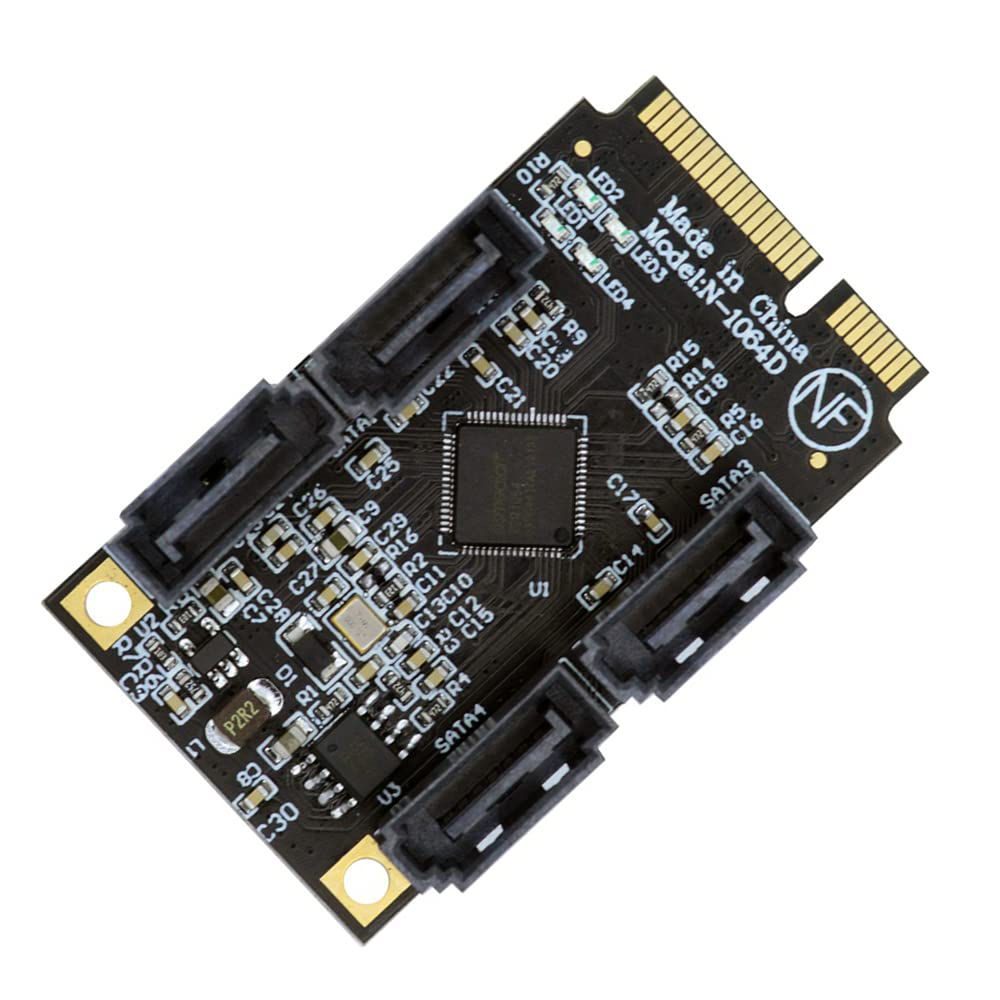 cablecc Mini PCI-E PCI Express a 6Gbps Quattro Porte SATA 3.0 Adattatore Convertitore Hard Drive Scheda di Estensione per SSD