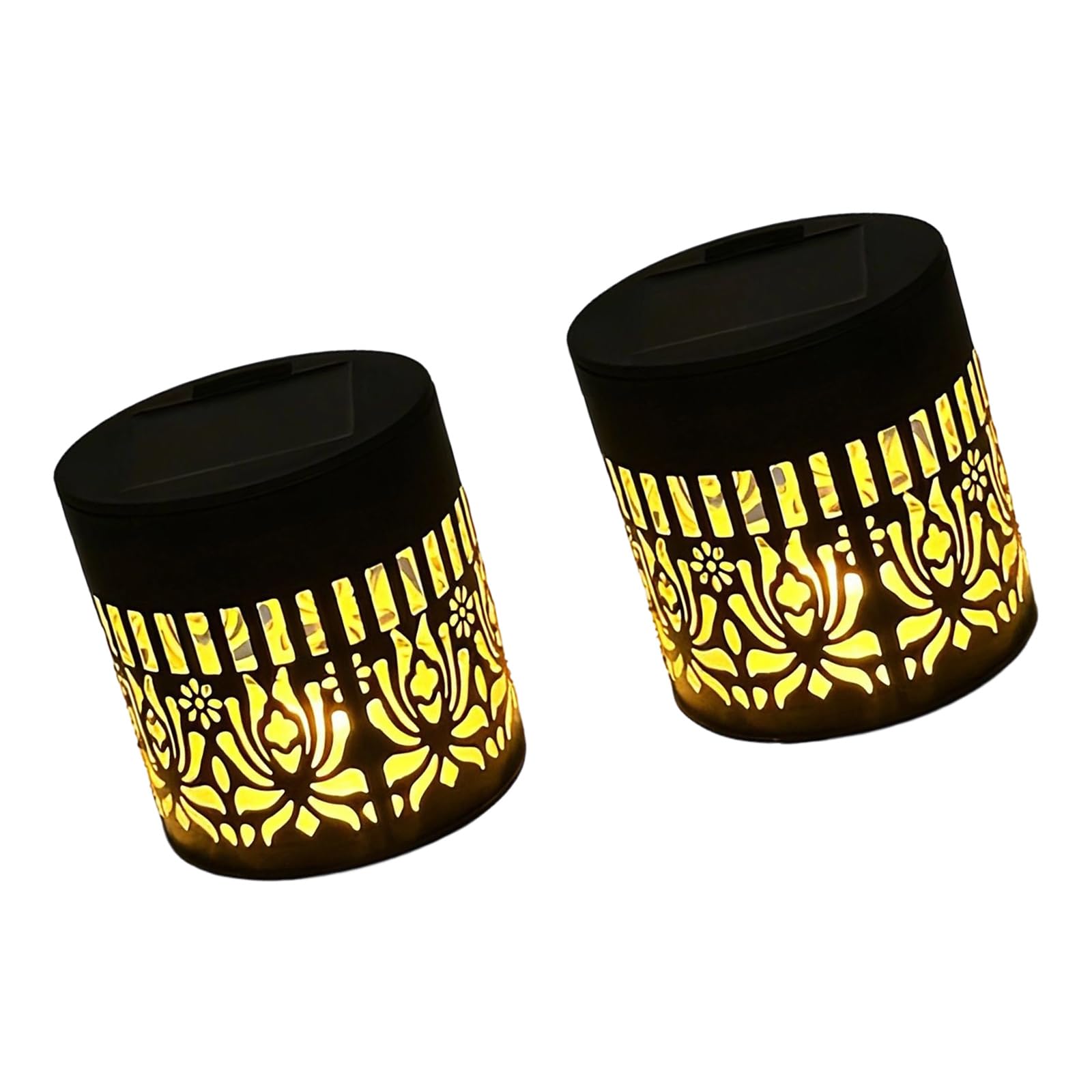 Hsioluted B Of 2 Decorative Solar Walkway Light Flower Pattern Solar Trail Light For Lawns And Driveway With Soft Warm Glows Courtyard Lighting