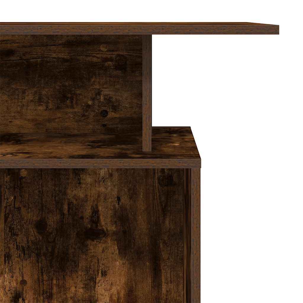 Hommdiy Empfangstheke Räuchereiche 100x40x104 cm Salon Kassentheke Büro Empfangstisch Holzwerkstoff