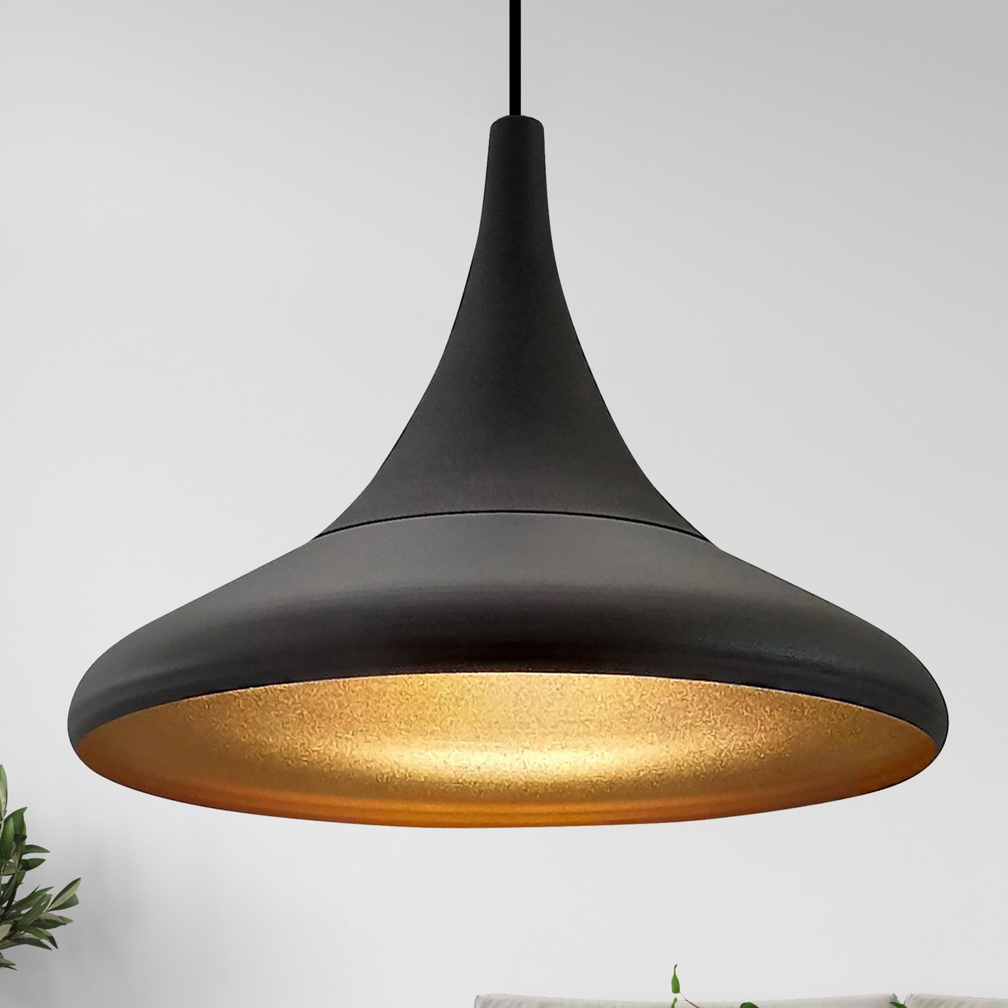 bamyum Paladin Lámpara de Cocina, Lámpara Techo Colgante Vintage, Lámpara de Techo con Pantallas de 35 cm y Lámpara de Isla de Cocina de Metal de Lámparas de Techo Negro