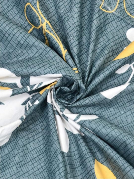 Image of 380 TC Premium Glace Cotton Elastic Fitted Bedsheet King Size with 2 Pillow Covers King Size | Double Bed with All Around Elastic (Green Gary, Fitted - Double72x72)