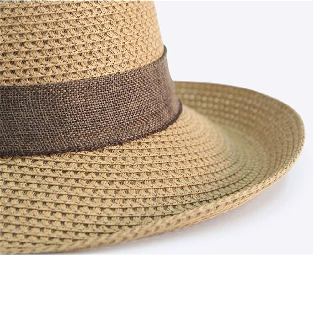 Sombreros de Verano para Mujer, a la Moda, de Paja, con Lazo, para Playa, Informales, de Copa Plana (código D)