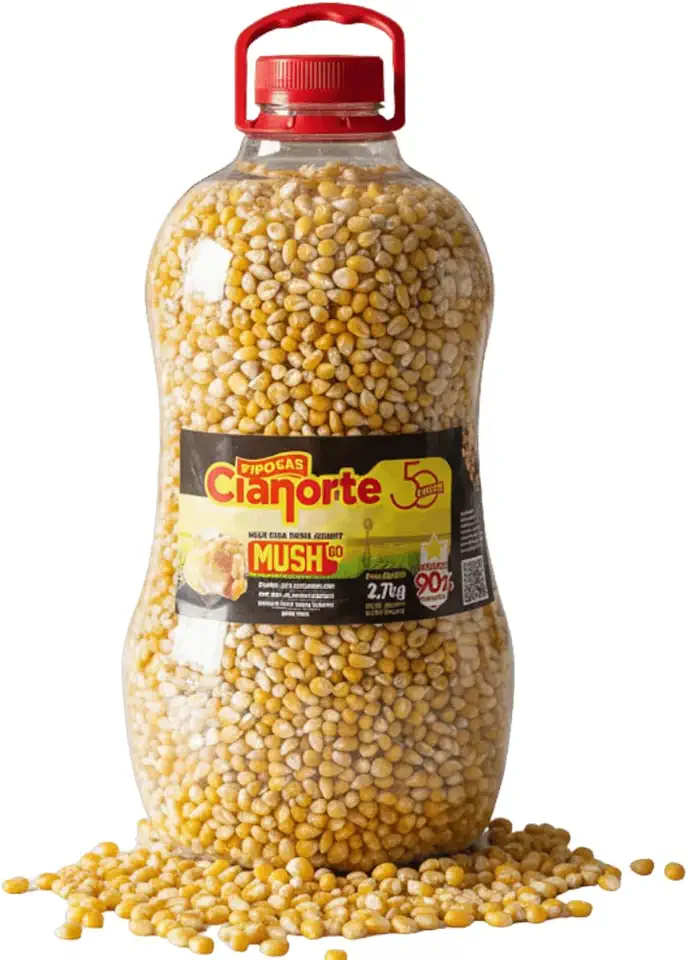 Milho para Pipoca Gourmet Mushroom 2,7 Kg Rende até 90% CiaNorte, Pipoca gourmet tipo cogumelo alto rendimento, pipoqueira elétrica mushroom Pipoca grande
