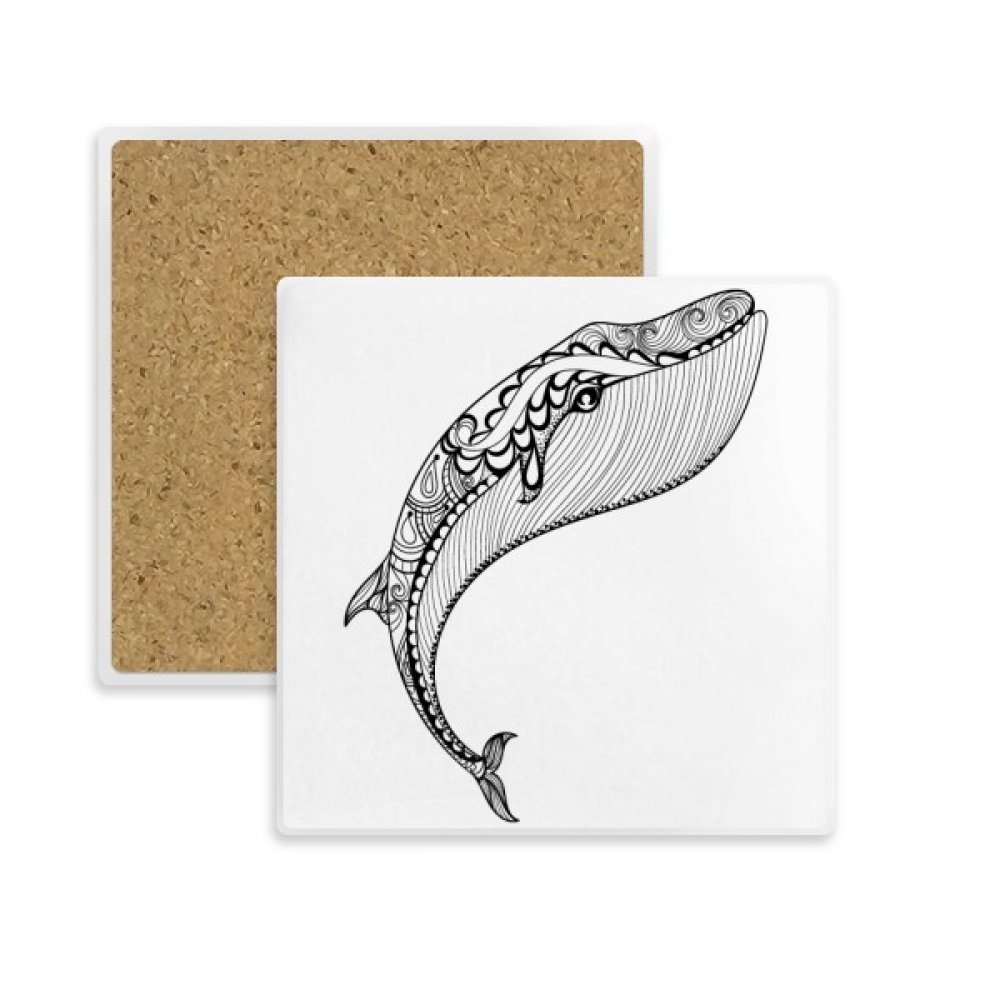 Cadeau de boissons bleu whale dessous de verre en pierre original et utile