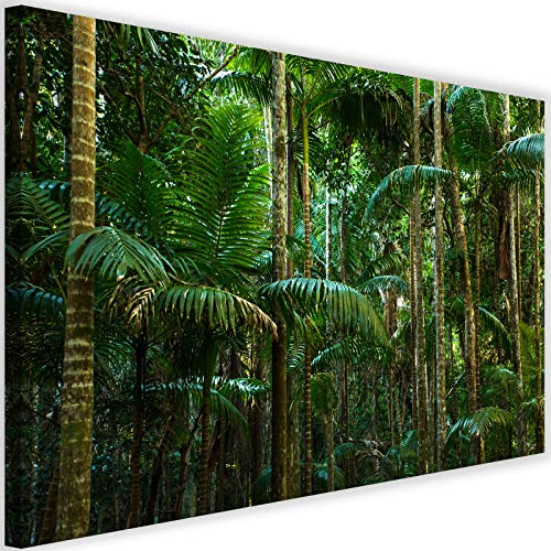 Paysage vert tropical et palmiers en tableau xxl pour creer un salon ambiance jungle chic