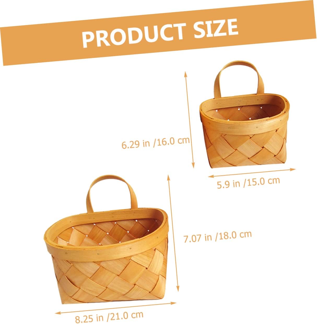 2Pcs Woven Hanging Basket Wall Storage Basket for Kitchen Versatile Woven Hanging Baskets for Organizing and Storing Produce and Sundries for Home Decor