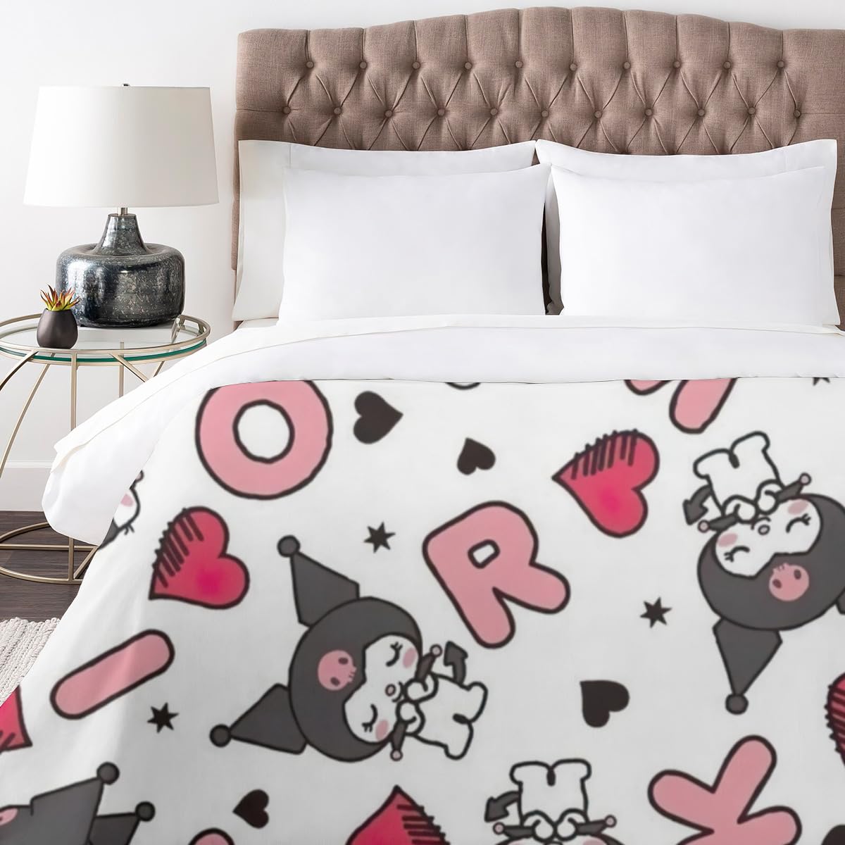 クロミちゃん シングさ3点セット 枕カバー、あったか掛け布団カバー、敷パット Amazon｜クロミ ちゃん 寝具3点セット 布団カバー シングル 寝具