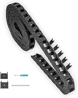 39.3 inch Carrier Drag Chain Cable Wire R18 10x11mm (Inn H x W) Plastic Black Open Type for CNC Router Mill and 3D Printer,Wire Carrier Cable with 1 Pair Connectors,1pc Screwdriver,12 Screws