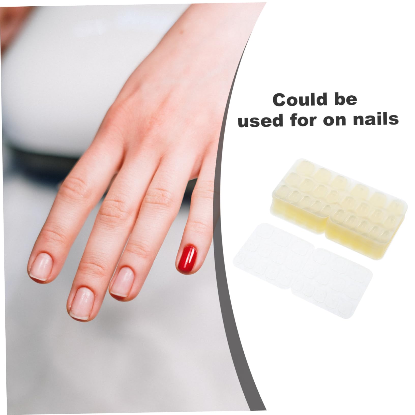 PartyKindom 3sets Double-Sided Nail Adhesive Tabs Strong Glue for Press-on Nails Pack 50sheets*3