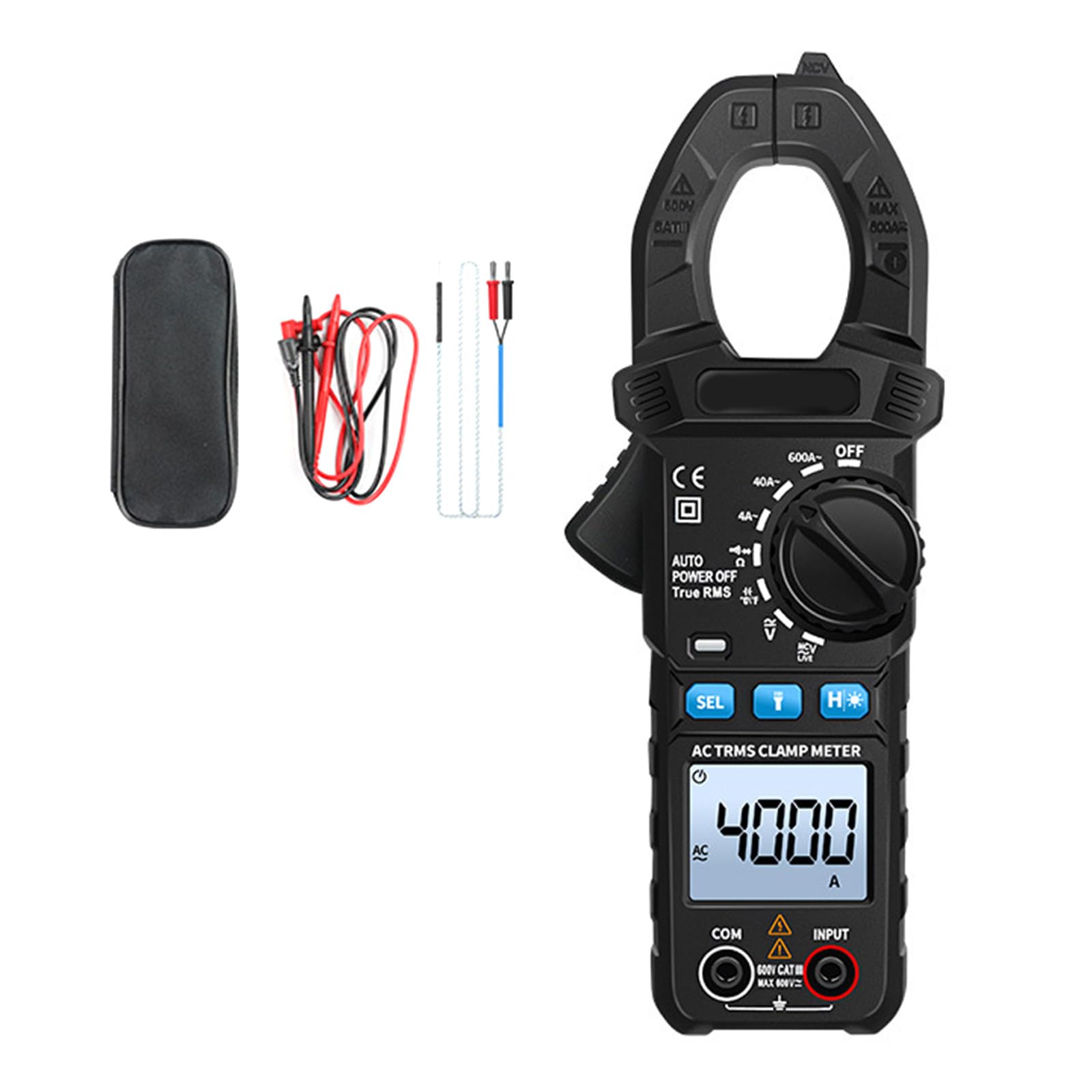 Advanced Clamp Meter Technician Tool 35mm Opening Data Storage Measurement Up to 600A NCV Potential Transducer