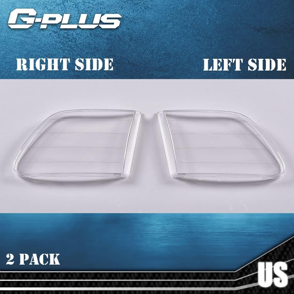 G-PLUS Front Headlight Lens Cover Compatible with 1997-02 Expedition,Compatible with 2004 F150 Heritage,Compatible with 1998-03 F150, Left & Right Side (Clear Lens)