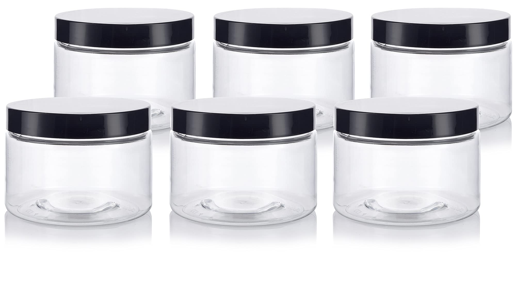 12 Klare PET-Gläser Mit Deckel – 227 Ml, BPA-frei – Mit Spatel & Etiketten – Wiederverwendbar Für Creme, Kosmetik, Lebensmittel