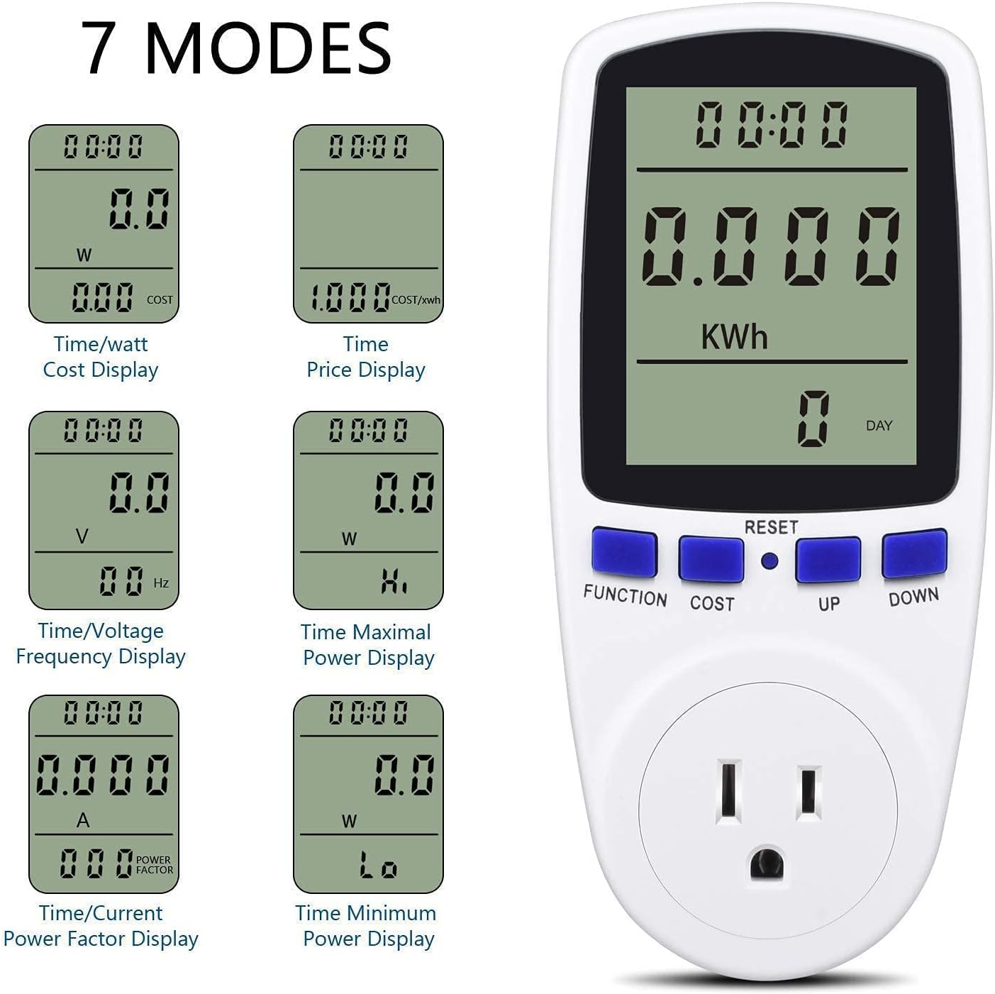 Kuman Electricity Usage Monitor Plug Power Meter Energy Watt Voltage Amps Meter 2 Pack - - 