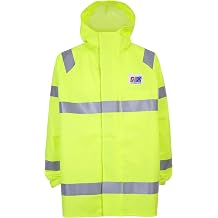 Stormline 248EN Durable PVC Hi-Viz Yellow Commercial Rain Gear Jacket ANSI Class 3 for Construction, Fishing, Workwear