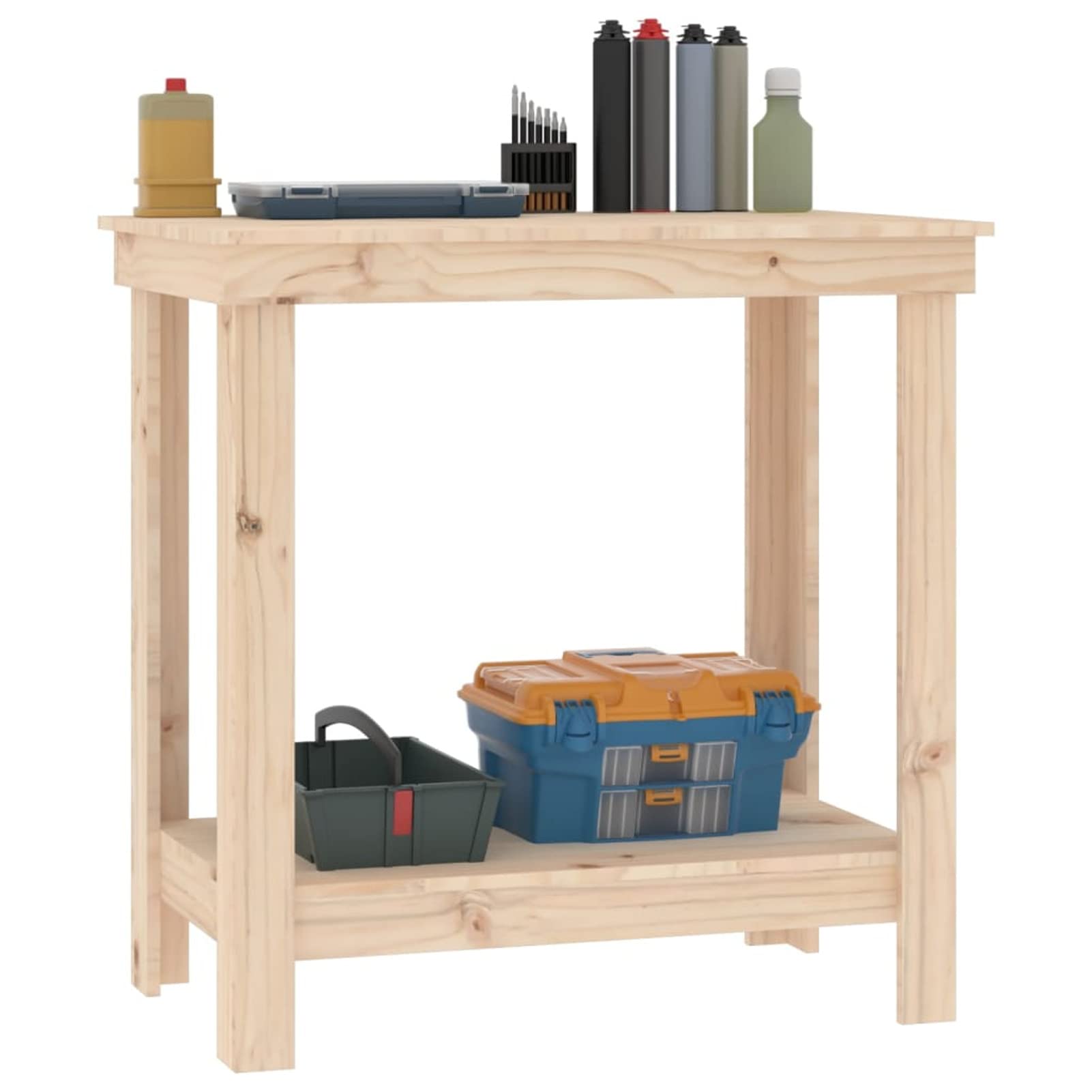 ShGaxin Banco de Trabajo, Mesa De Trabajo Taller, Caballete Mesa, Banco Herramientas, Bancada De Trabalho, Caballete para Mesa, de Madera Maciza de Pino 80x50x80 cm