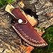 SharpWorld Beautiful Damascus Gut Hook Knife Made of Remarkable Damascus Steel Ram Handle/w Brown Leather Sheath TJ111
