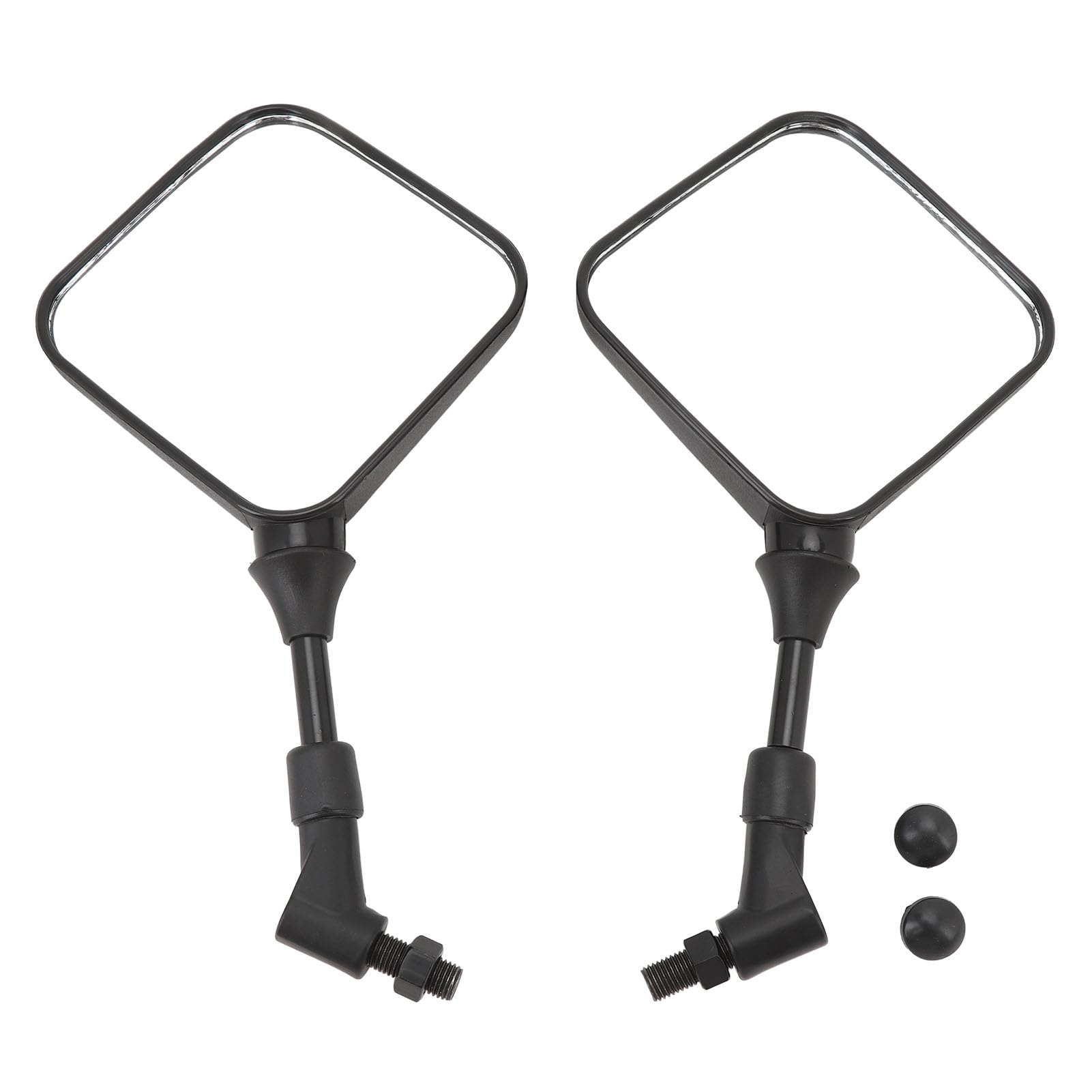 Keenso Specchietti Retrovisori Universali per Moto Specchietti Retrovisori Quadrati Regolabili a 360 Gradi con Bulloni Filettati da 10mm per la Maggior Parte delle Motociclette, Bici da