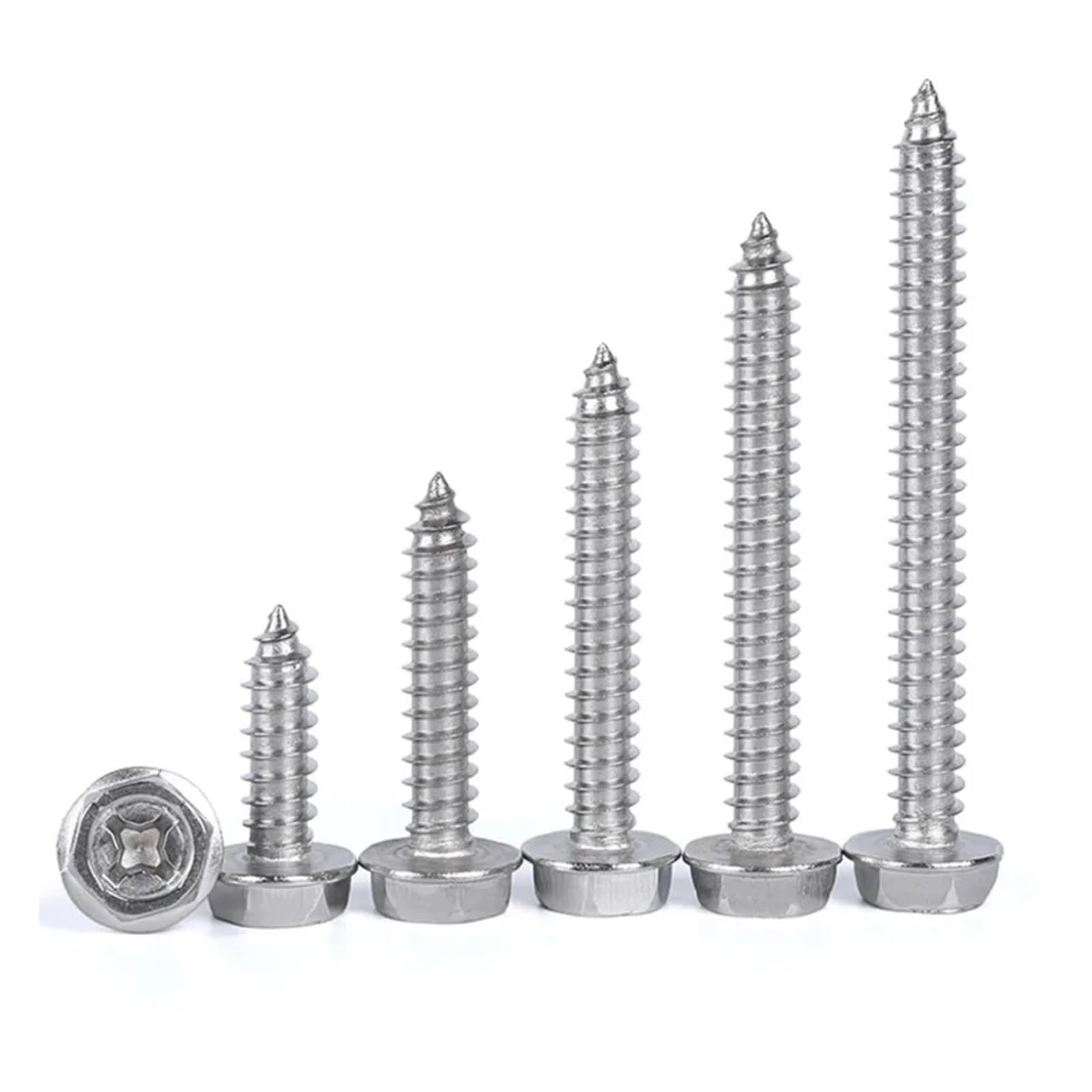 Viti Per Flange 20 PZ M3 M4 M5 M6 304 In Acciaio Inox Esagonale Esagono Croce Flangia Testa Bulloni Esagonali Cavità Autofilettanti Vite for Legno Bullone viti)(M5x50mm)