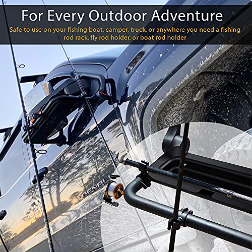 Malo'o Fish & Game Rack - Fishing Rod Holder, Gun Holder, Fishing Pole Rack – No More Falling Rods – Attach To Truck, Boat, Car, Rv Or Wall. Tray For Tackle - Greet Fishing Pole Holders #TOP4
