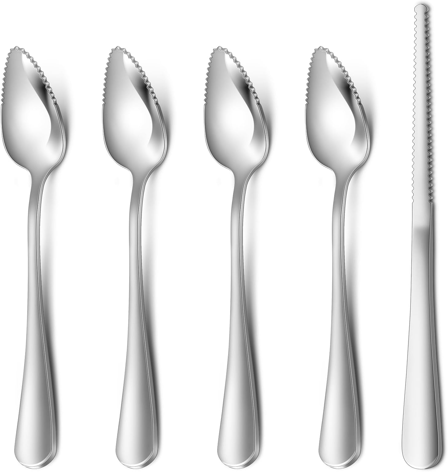 (Grapefruit Spoon) - Hiware 4-piece Good Stainless Steel Grapefruit Spoons [Solid] 17cm