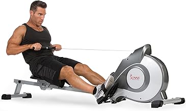 Sunny Health & Fitness Magnetic Rowing Machine with LCD Display for Home Exercise, Foldable and Compact Rowers with Transp...