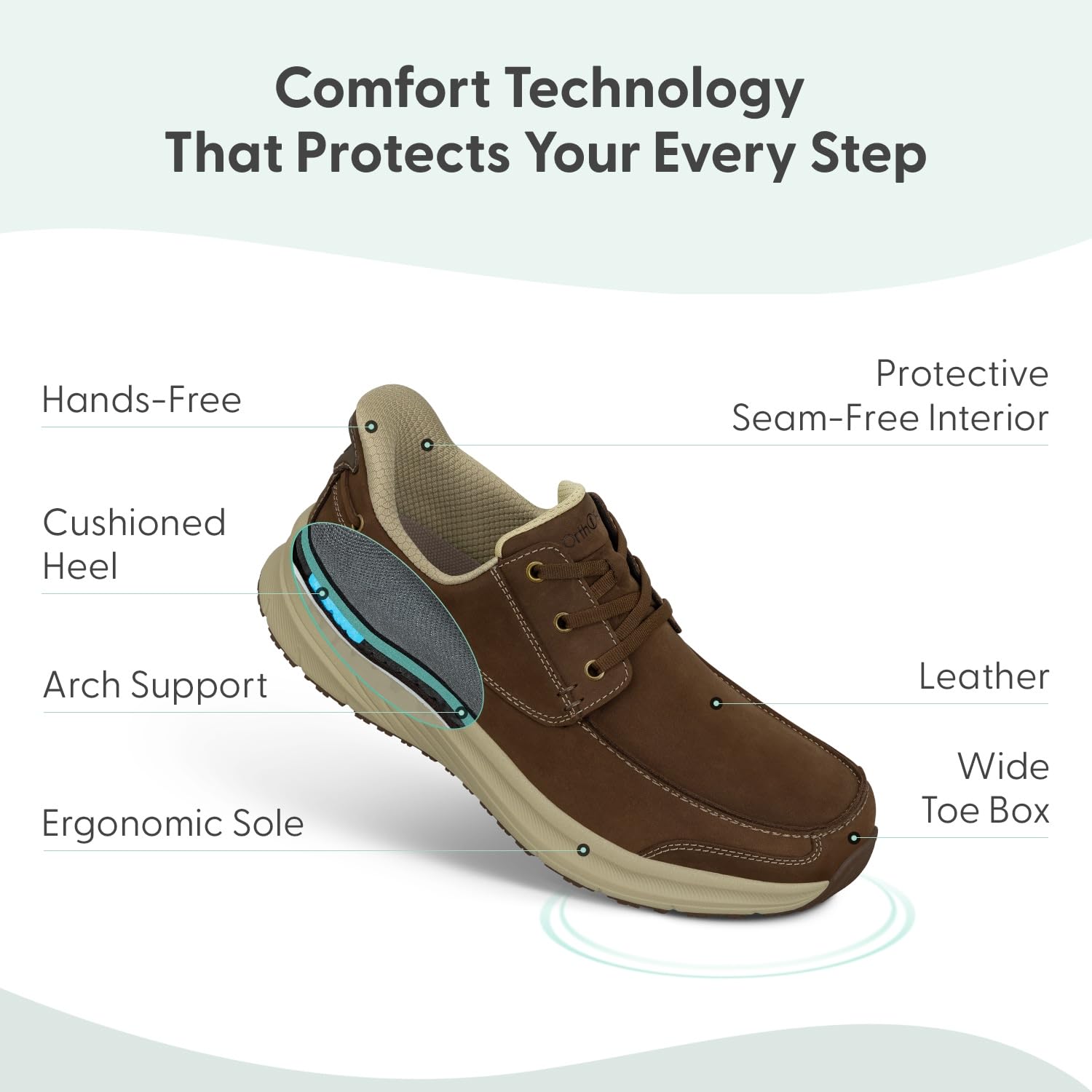 Orthofeet Herren Bootsschuh „Commander“ - Leder, verstellbar