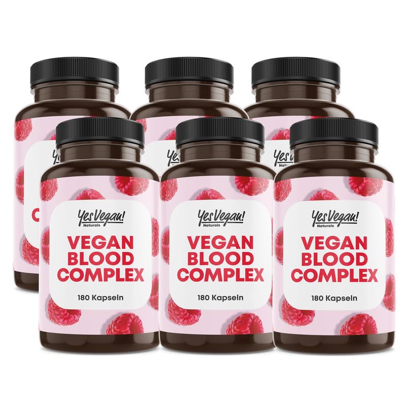 Eisen hochdosiert (6x 180 Kapseln) mit Vitamin A, Vitamin B2 und B12, Folsäure, Vitamin C und Superfoods - gegen Eisenmangel - Alternative zu Eisentabletten