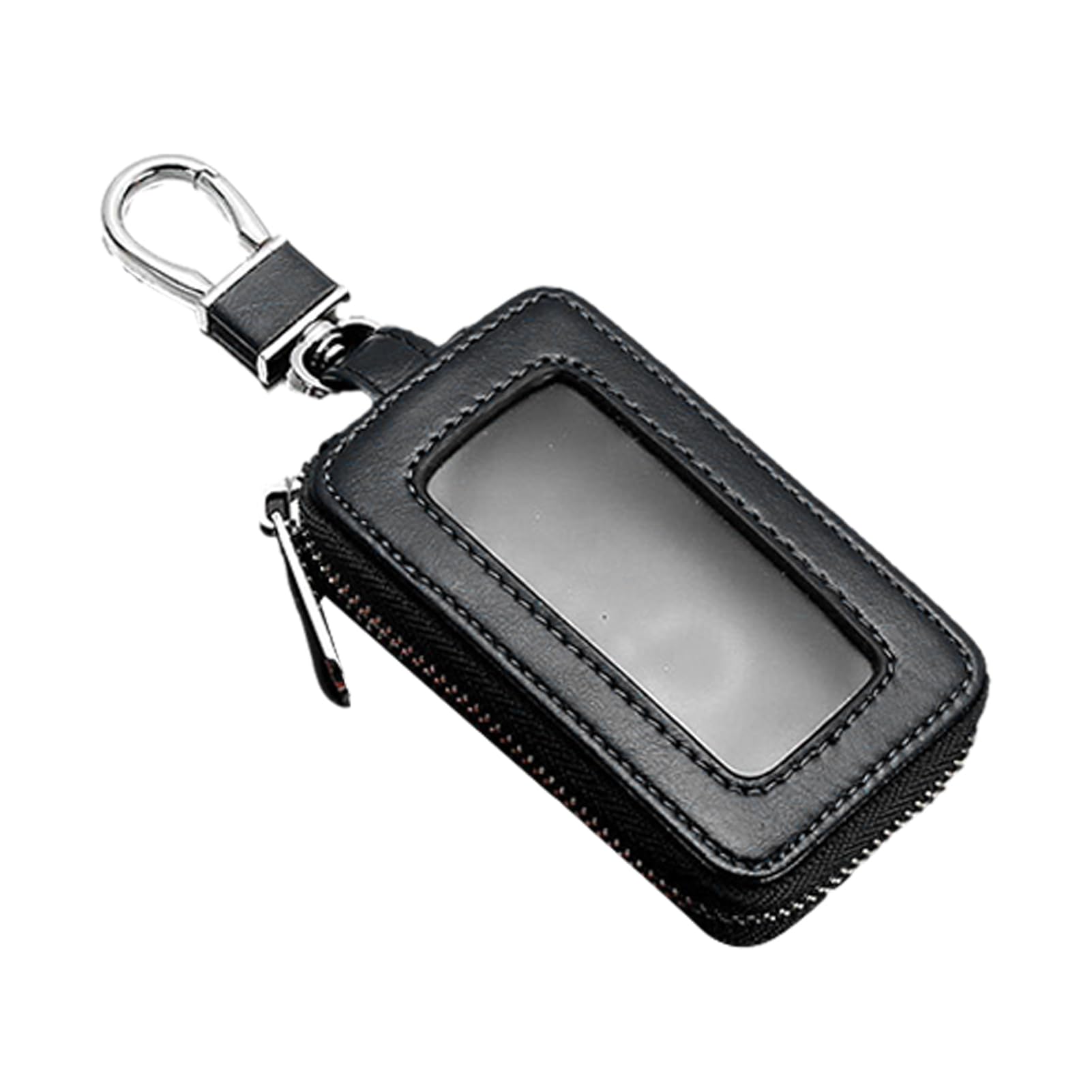 Key Protector, Car Key Case, Key Case Wallet Pouch Bag, Leather Key Case, Smart Key Chain Coin Holder Metal Hook & Keyring, Wallet Zipper Bag for Auto Remote Key Fob, Car Key Holder Bag, Key Case
