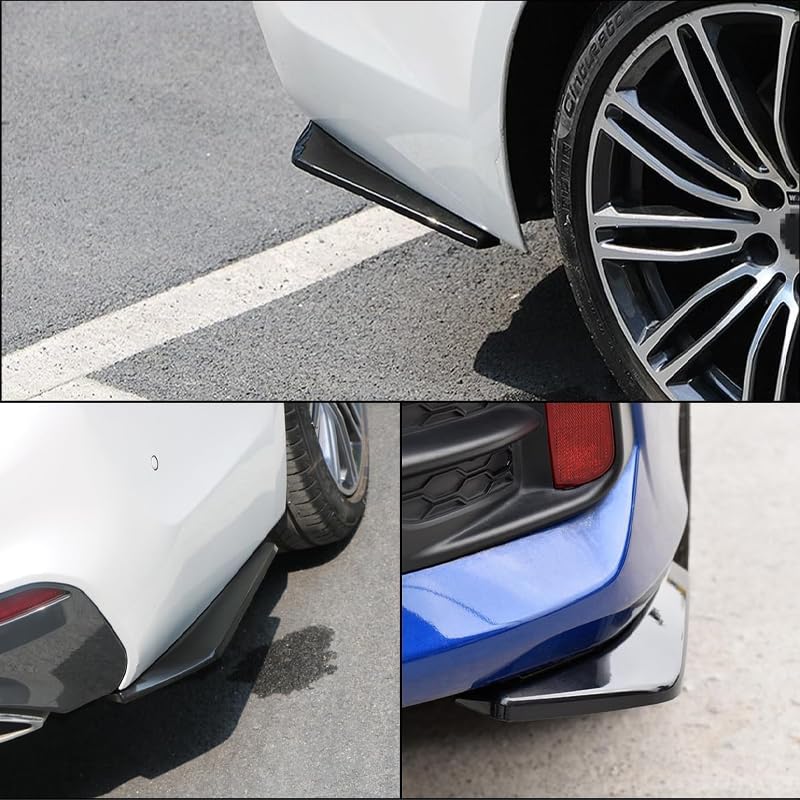 2 Pezzi Auto Posteriore Labbro Angolo Splitter per MG MG3 Full Hybrid 2024, Diffusore Per Spoiler Per Paraurti Posteriore,A/Black
