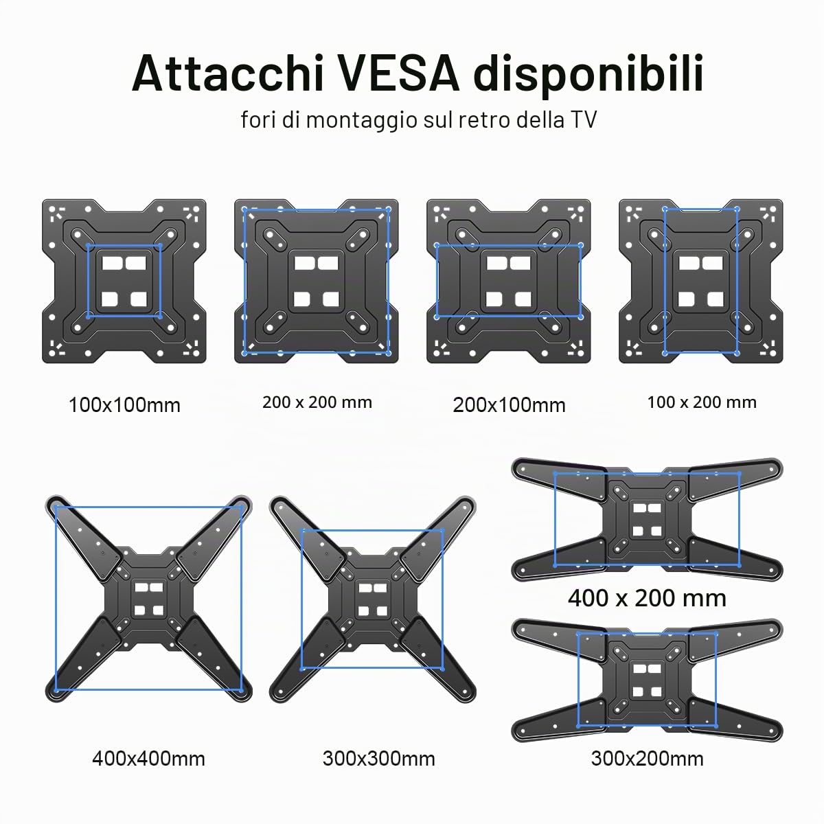 suptek Supporto da parete per TV con braccio di estensione da 1020 mm, adatto alla maggior parte dei televisori da 26-65 pollici, girevole e inclinabile fino a VESA 400 x 400 mm, portata 40 kg, A1L
