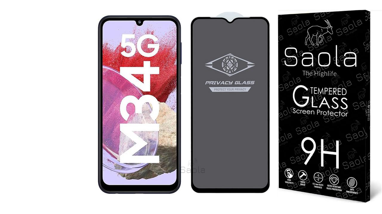 Saola Ultra Privacy Tempered Glass For Samsung Galaxy M34 5G(Pack Of 1)With Free Installation Kit(In-Screen Fingerprint Lock Will Not Work With The Privacy Guard Because Of It's Spy Coating),6.5In-image-15