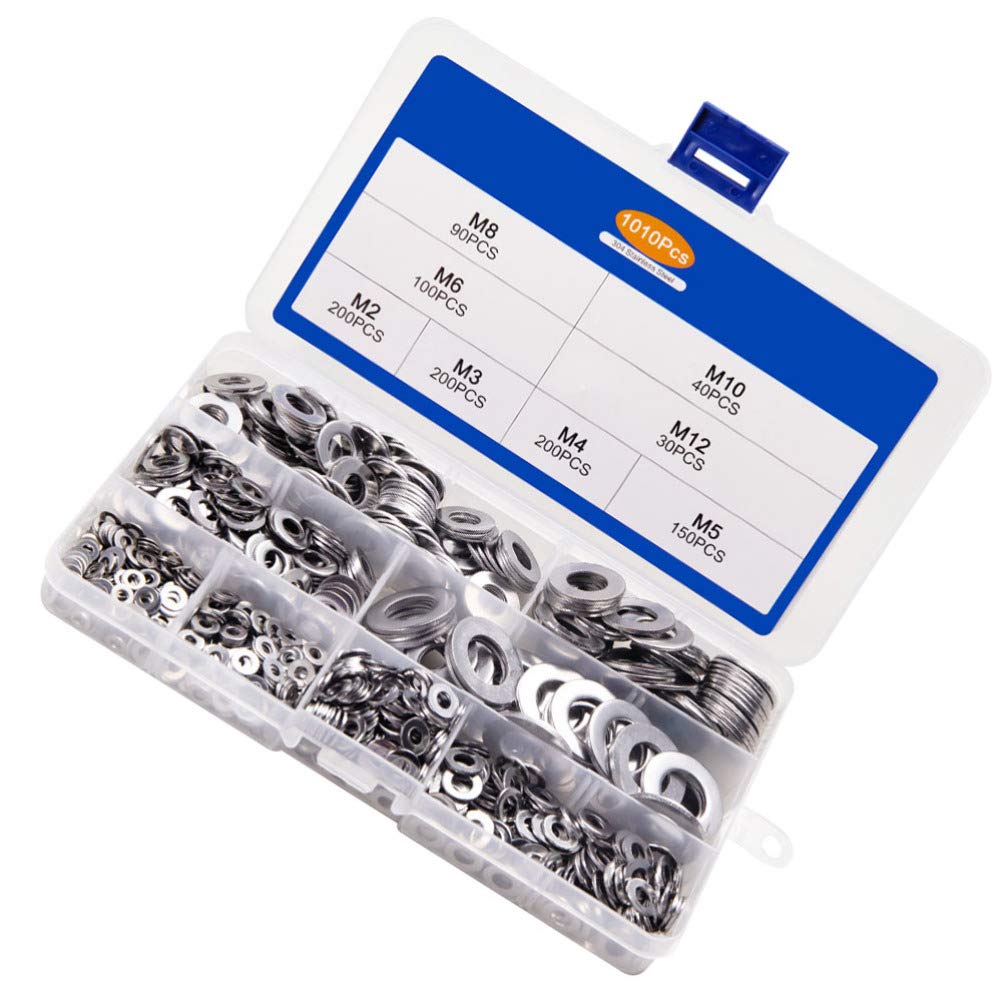 Kit de Rondelles Plates en Acier Inoxydable 1010 Pièces