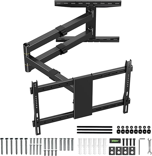 Soporte de pared para TV de brazo extra largo de 47 pulgadas para TV de 37 a 80 pulgadas, soporte de TV de esquina de movimiento completo con brazo