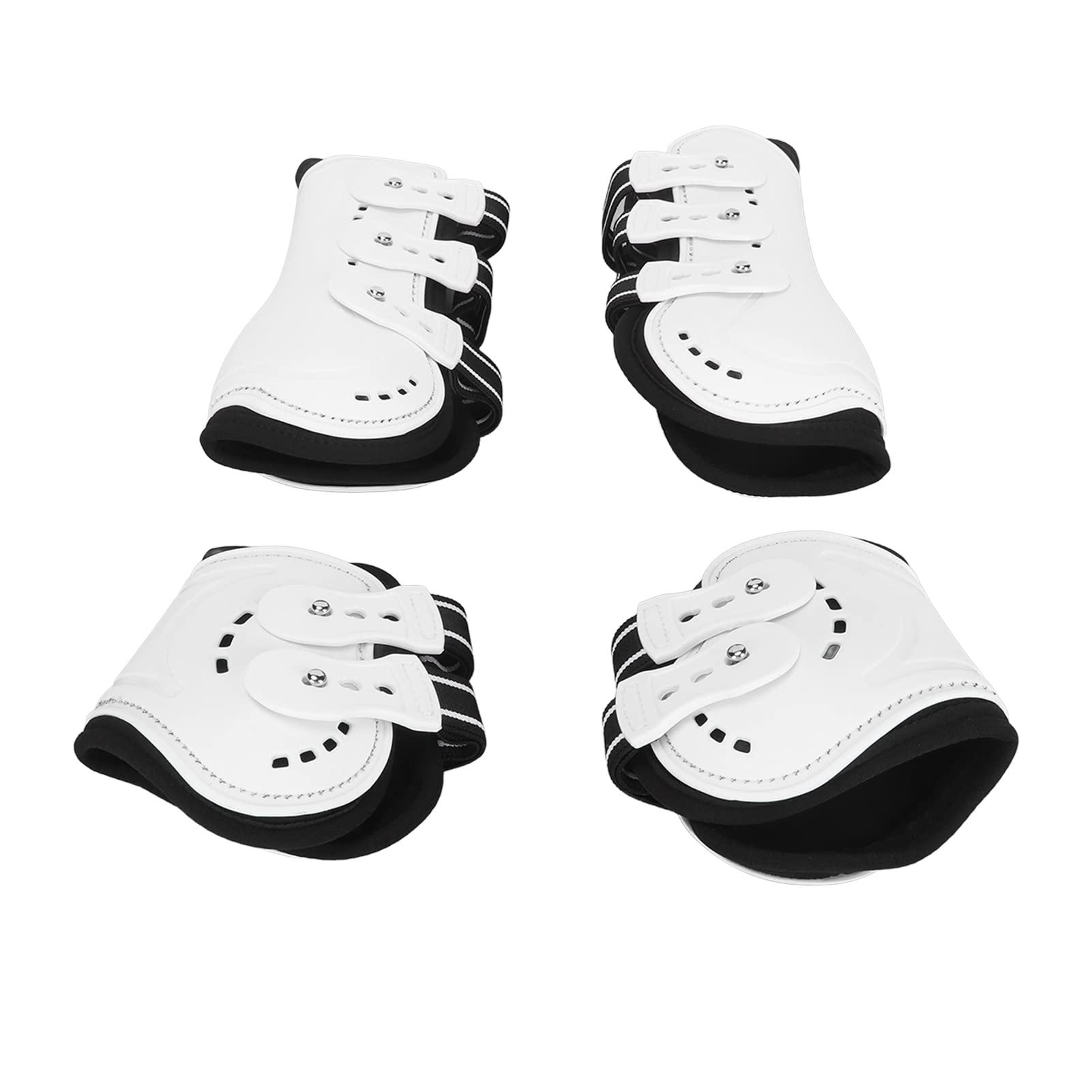 Buty na ścięgna konia | Amortyzująca otwarta ochrona przednich i tylnych nóg | Regulowane buty na pęciny do skakania/treningu/jazdy konnej | Oddychający neopren, zestaw 4