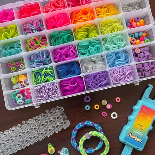 Image of Imagimake Rainbow Loom Combo Kit | 2700+ Bands, Beads, Charms with Auto Loom Tool | DIY Art & Craft kit | Creative Gift for Girls Age 7+