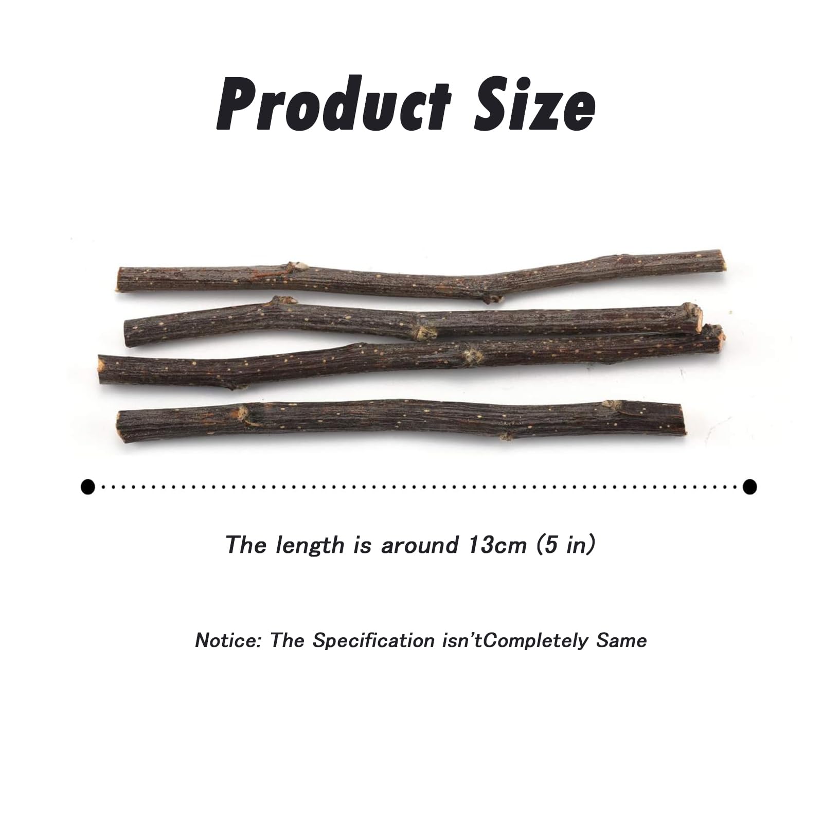 Natural Apple Sticks for Hamsters Guinea Pigs & Rabbits - 200g Molar Chew Toys, black - Image 2