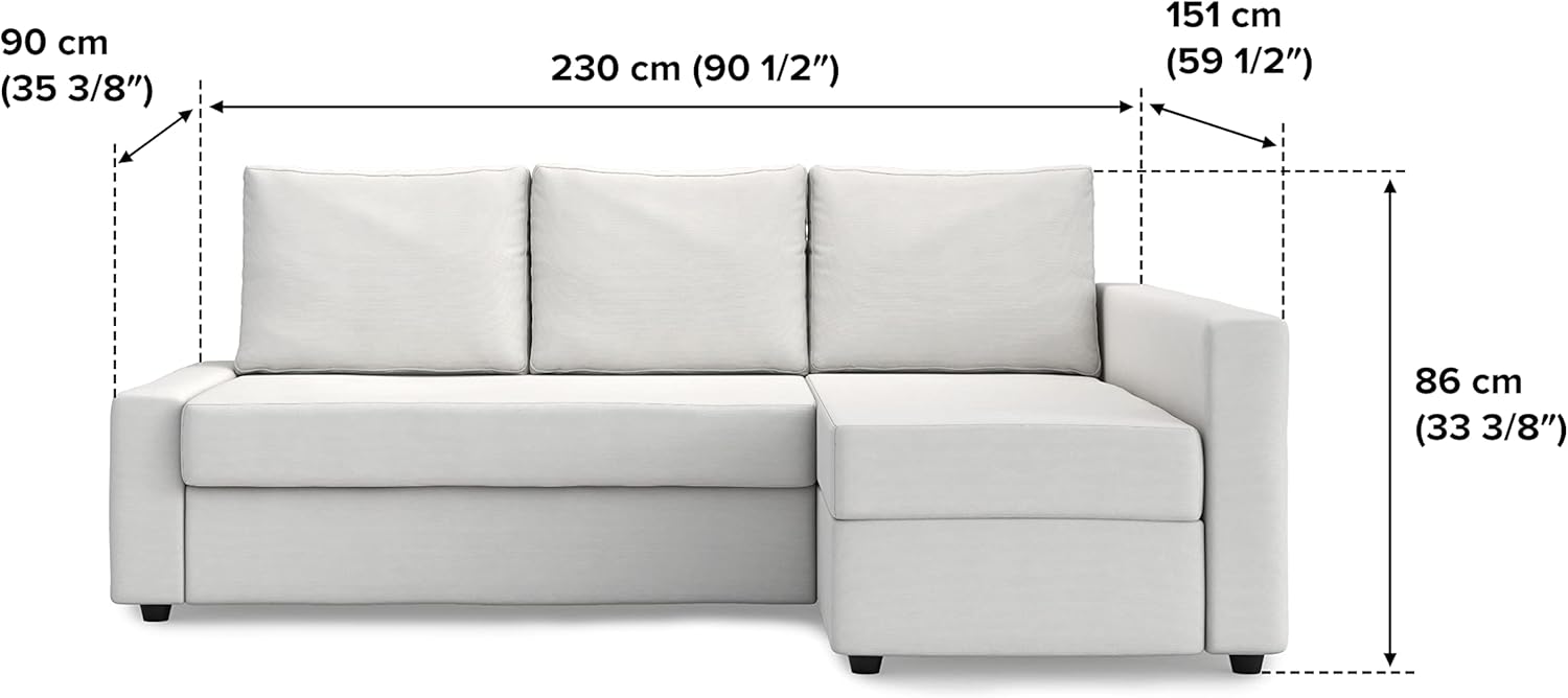Friheten Couch Cover Replacement for IKEA Friheten Cover, Friheten Sleeper Sofa Cover,Friheten Sofa Cover Only!(Denim Blue)