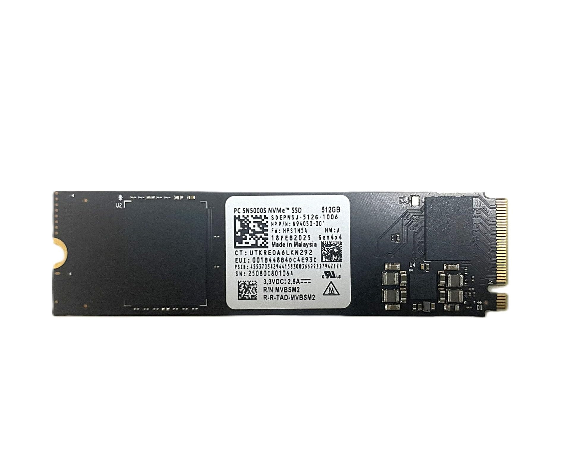 SanDisk NVMe SSD M.2 2280 SN5000S PCIe Gen4 x4 - Disco duro interno para PC portátil (512 GB)