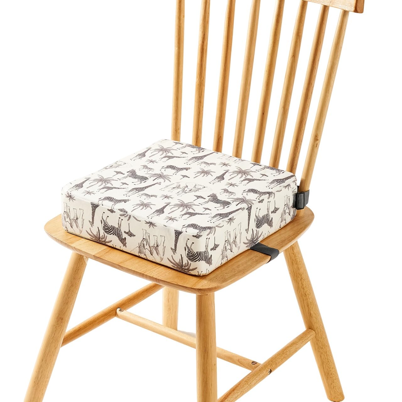 FANSU Baby Toddler Booster Seat Cushion Square with Straps Kid Dismountable Heightening Dining Chairs Pad Washable Highchair Booster Cushion Mat (Giraffe)