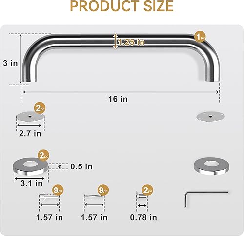 Miniatura 5 de AmazerBath Barras de apoyo para ducha para personas mayores antideslizantes, barra de seguridad para el baño para personas necesitadas, barras de
