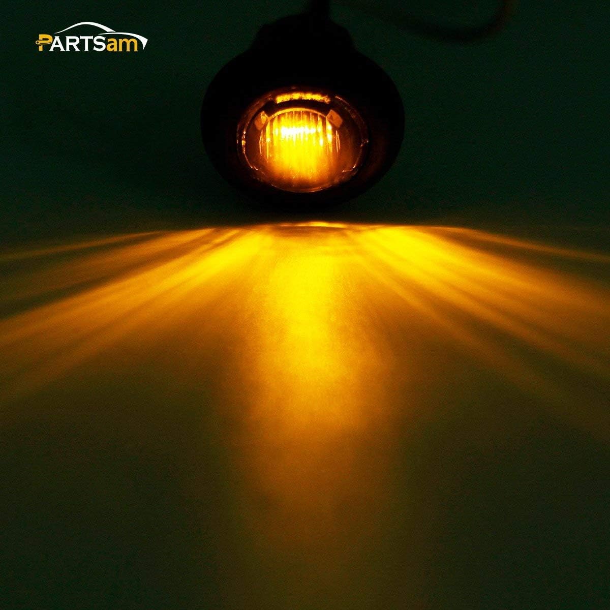 Partsam 30Pcs 3/4 Inch Mount Smoked Lens Trailer Lights LED Clearance Bullet Marker lights, Side Led Marker for Truck Boat SUV ATV Bike Trailer Marine (10Red+20Amber)