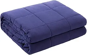 ZonLi Weighted Blanket for Adults (48"x72", 12lbs, Dusk Blue) Twin Size High Breathability Cooling Heavy Blanket, Soft Material with Premium Glass Beads, All-Season, Easy Care