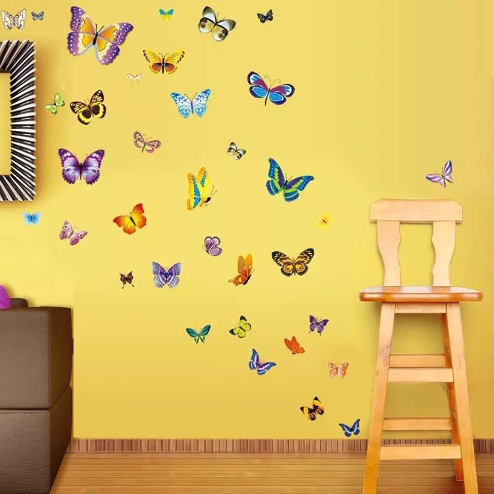 Toyvian 1foglio Adesivo Murale Decorativo Farfalle Colorate Per Cameretta Rimovibile e Facile Da Applicare Decorazione Per Stanze Da Letto e Spazi Creativi