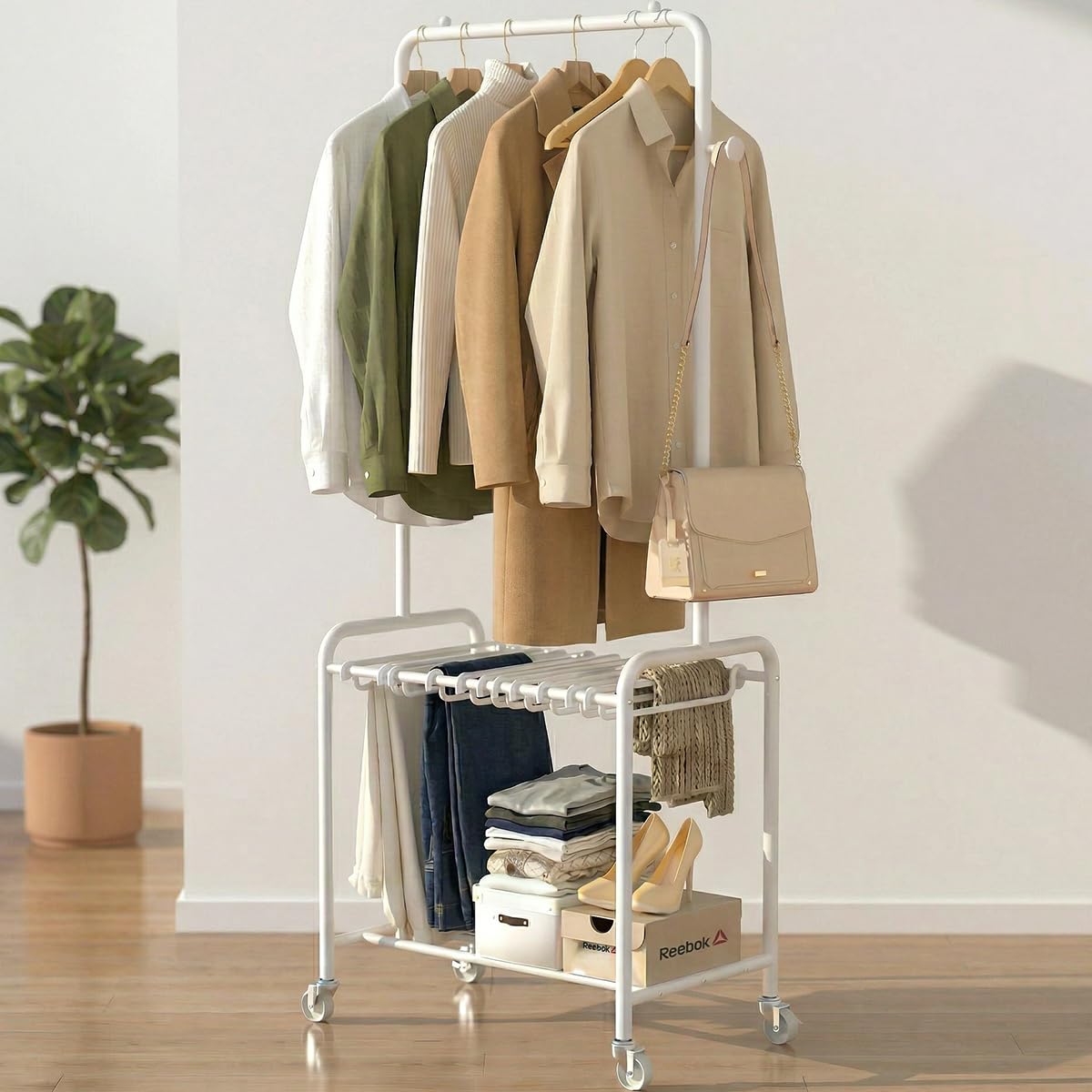 Amazon｜WISH SUN ハンガーラック 頑丈 洋服ラック 大容量 キャスター