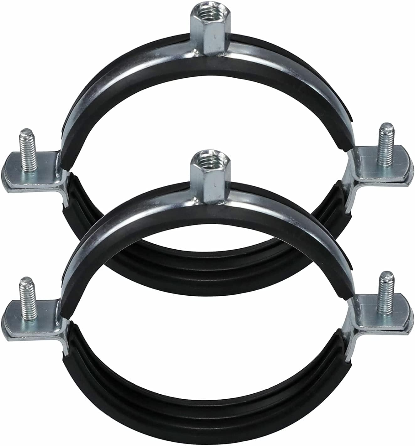 Gancio di supporto staffa morsetto for tubo con gomma M8 M10 femmina for diametro esterno 20-160 mm 2 pezzi(50mm)