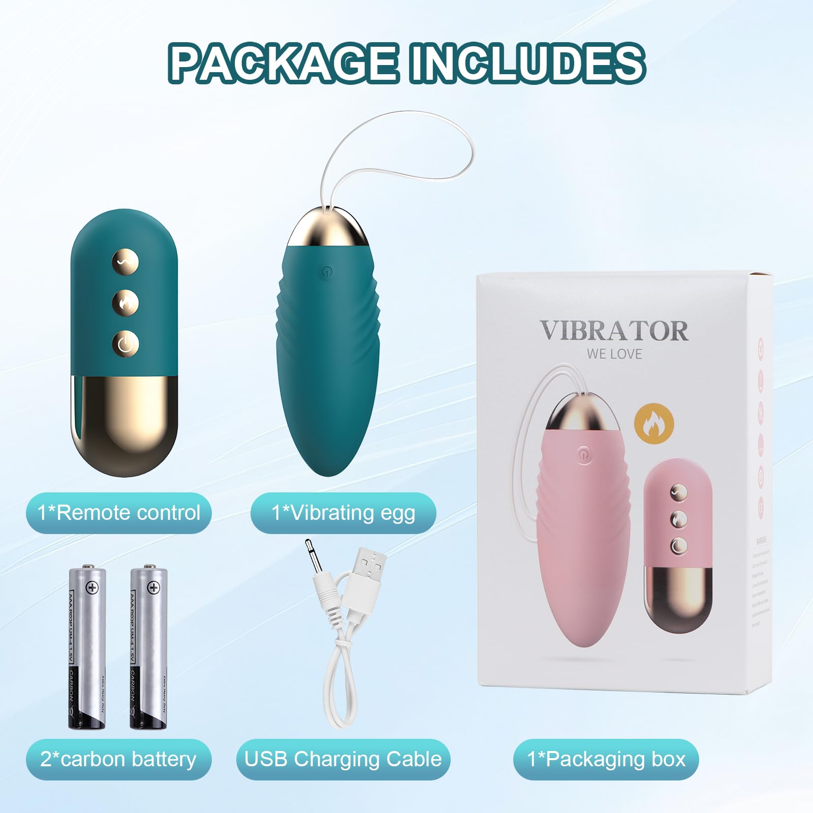 Vibratore con telecomando, stimolazione del punto G e del clitoride, 10 modalità di vibrazione, sex ball con telecomando, sex toy per coppie e donne, uovo vibrante ricaricabile, verde