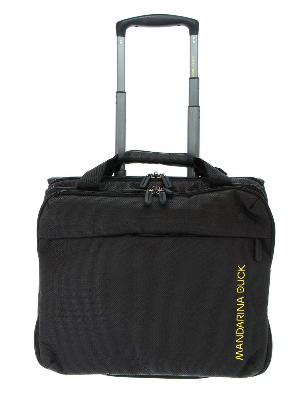 Mandarina Duck Zephyr Rolling Tote, Nero, 40E+1 x 2E+1 x 36 centimeters, Comoda borsa pilot a due ruote