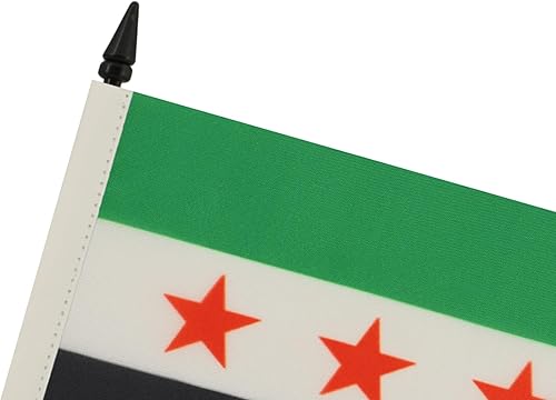 Miniatura 221 de Bandera de la bandera del Líbano de AZ, 3.9 x 5.9 in, bandera de escritorio libanesa, 5.9 x 3.9 in, barra y base de plástico negro