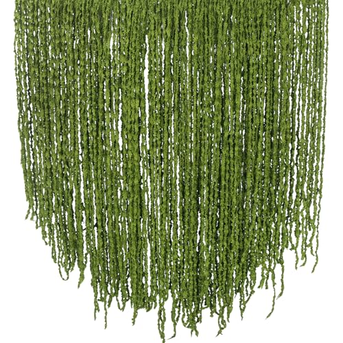 ACRYCS 100 Pcs Hanging Moss Vines Faux Moss Garland for Decorating Artificial Amaranthus Hanging Flowers 63" Fake Mossy Rope for Crafts Wedding Arch Floral Arrangment Wall Hanging Mantle Green