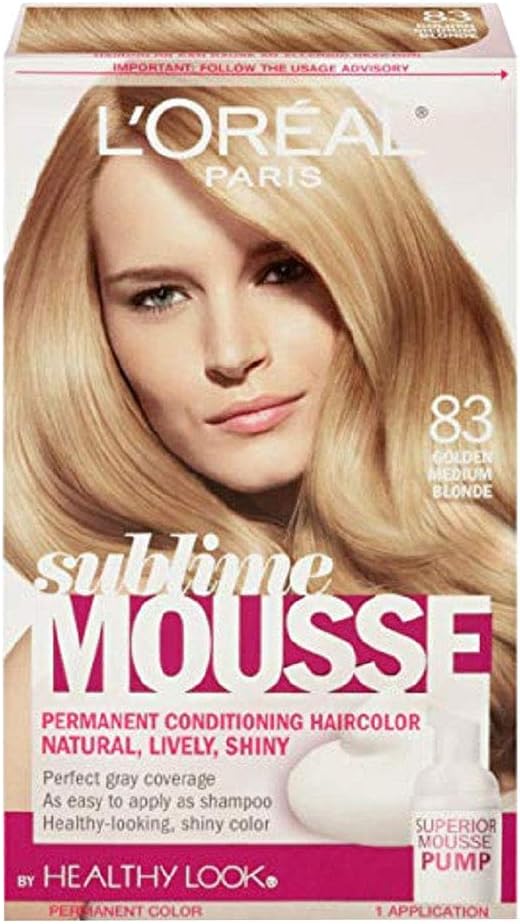 L'Oreal Paris Sublime Mousse by Healthy Look Hair Color 83 Golden Medium Blonde (1-Pack)